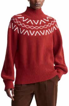Varley Marcie Fair Isle Mock Neck Sweater