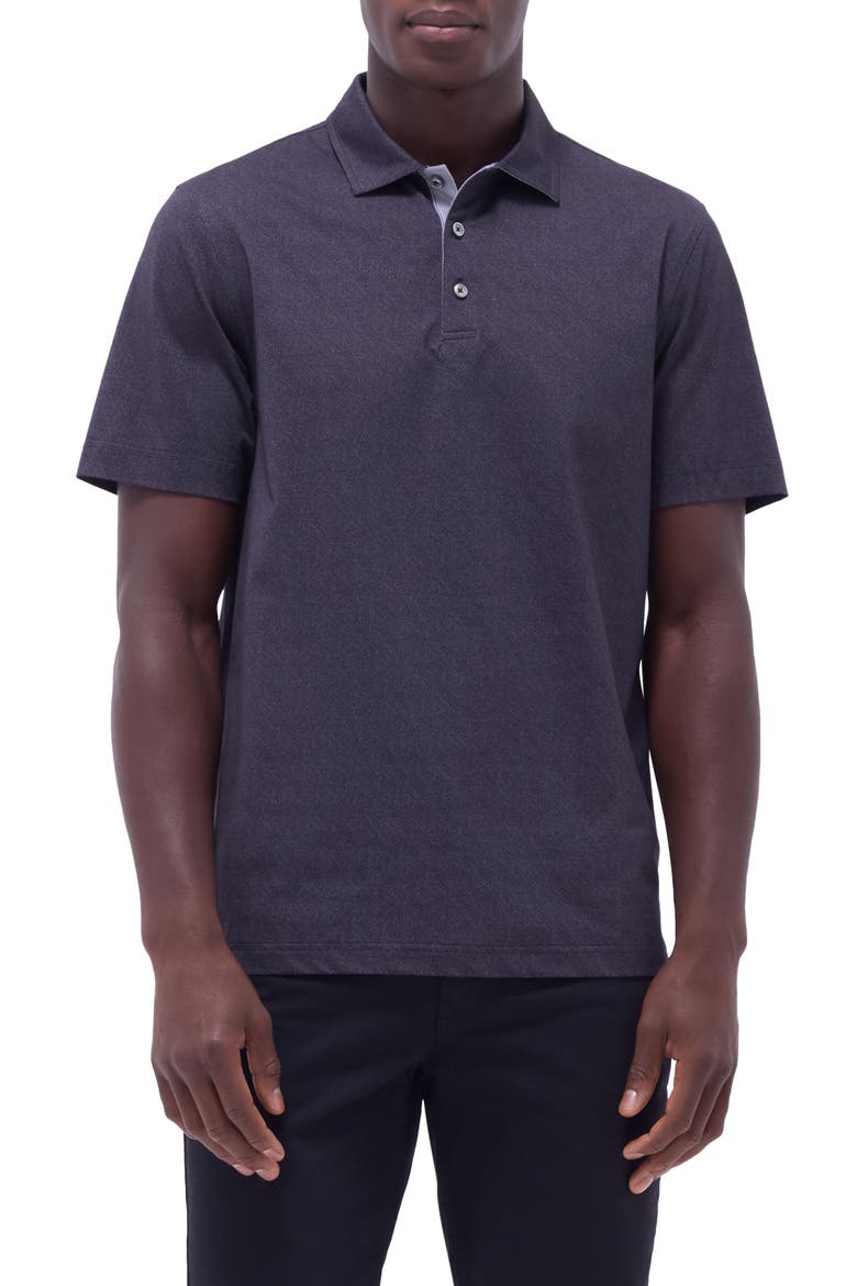 Vincent OoohCotton® Double Knit Solid Polo, Main, color, BLACK