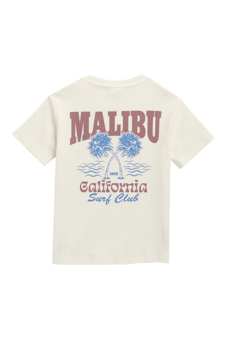 Kids' Malibu Graphic Cotton Waffle Knit T-Shirt, Alternate, color, OFF WHITE