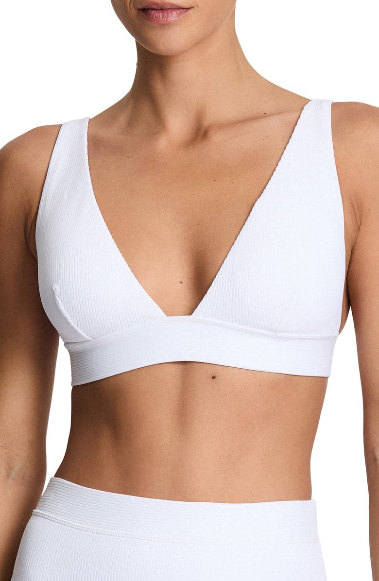 Lauren Ralph Lauren Banded Modern V-Neck Bikini Top, Main, color,
