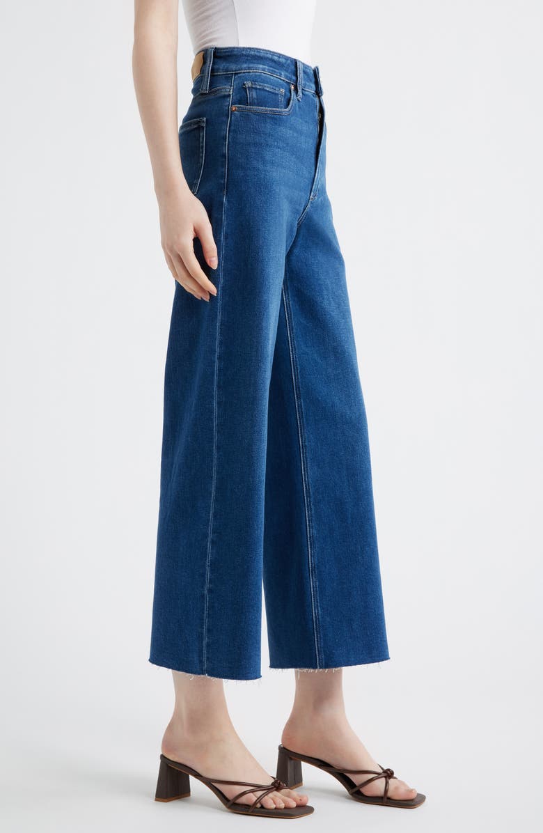 PAIGE Anessa High Waist Raw Hem Wide Leg Jeans, Alternate, color, Venetian Breeze