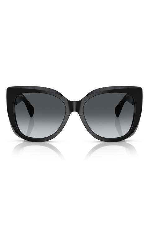 55mm Polarized Gradient Square Sunglasses