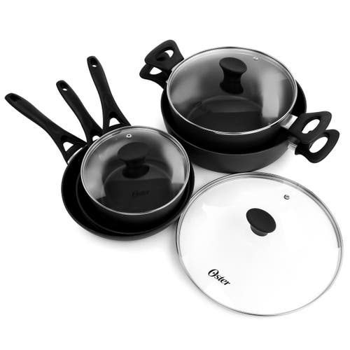 Oster Non Stick 10 Piece Aluminum Cookware Set In Black