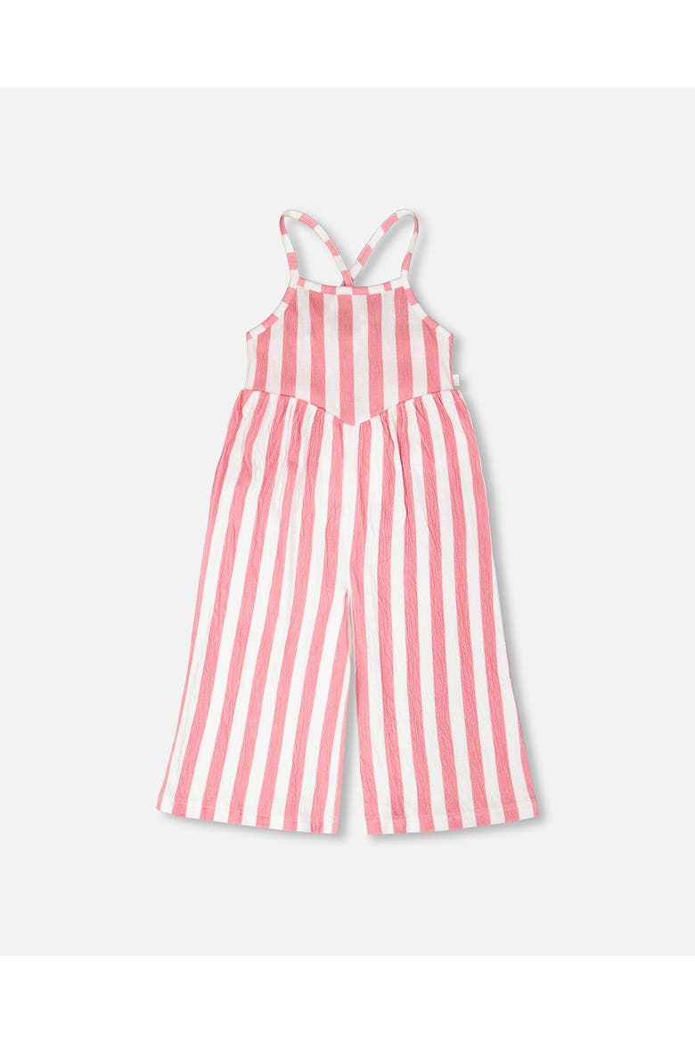 Crinkle Jersey Stripes Jumpsuit, Main, color, White & Pink Stripes