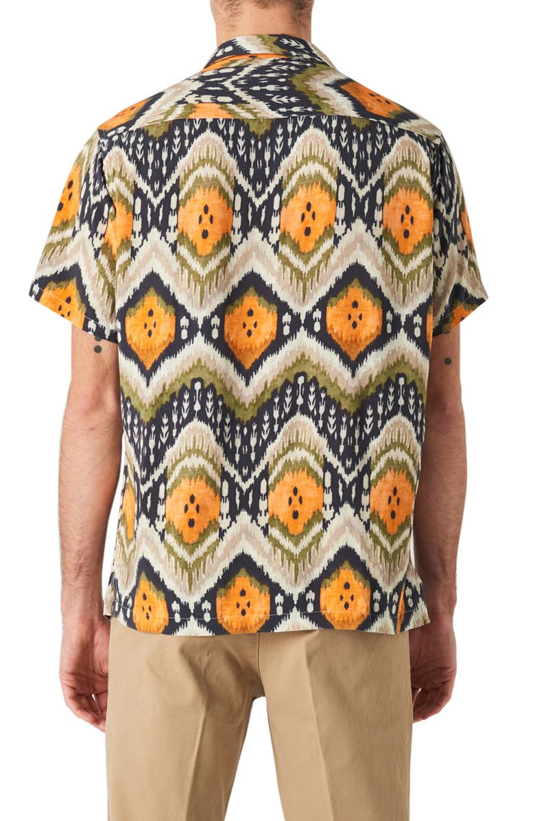 NEUW DENIM Soul Geo Print Short Sleeve Button-Up Camp Shirt, Alternate, color, 