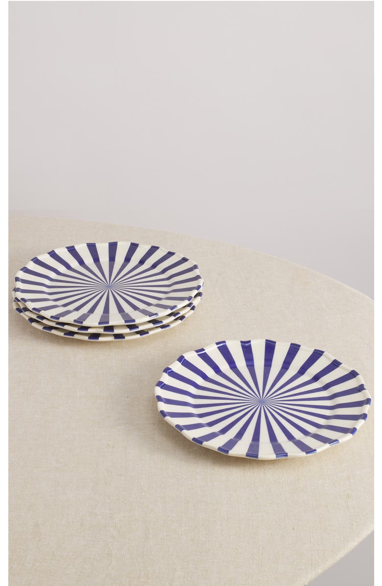 Maison Madison Home Mafalda 10.5'' Dinner Plate Set of 4, Main, color, Blue/Cream