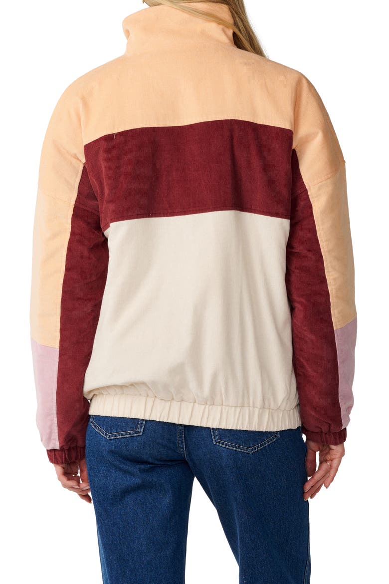 Keepsakes Colorblocked Corduroy Bomber Jacket, Alternate, color, BONE