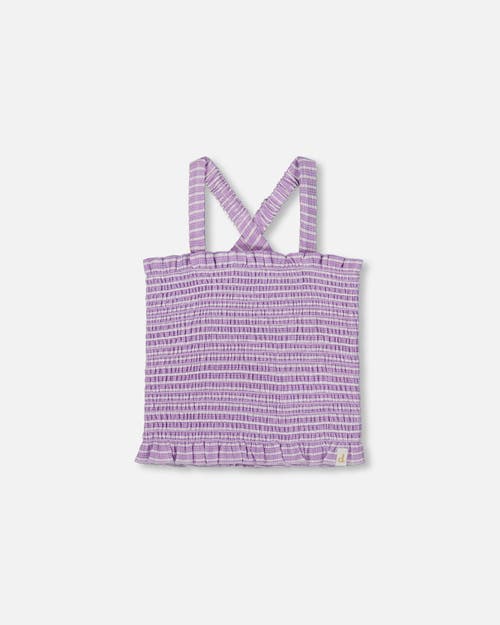 Deux Par Deux Little Girl's Smocked Tank Top Lilac In Lilac