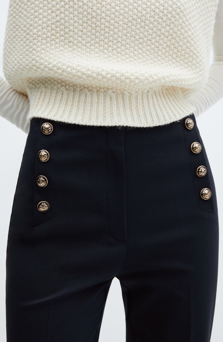 MANGO Cotton Blend Crop Sailor Pants, Alternate, color,