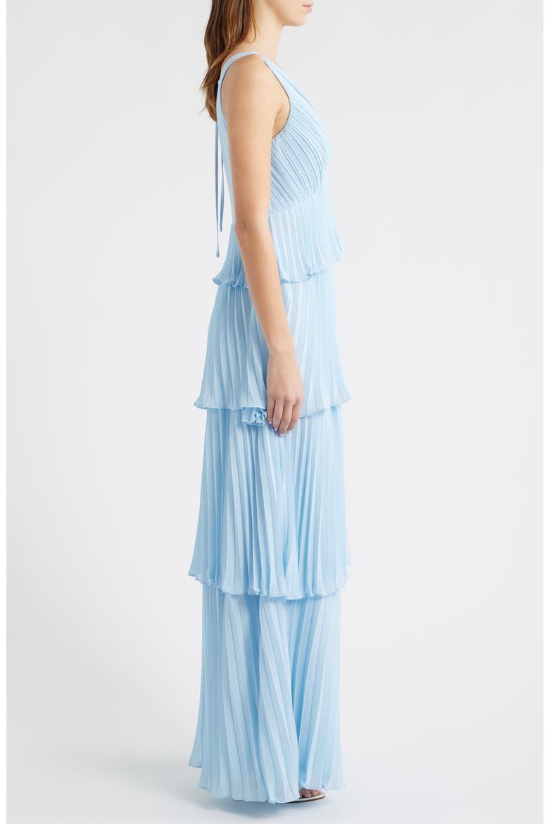 Tiered Gown Pleated, Alternate, color, ICE BLUE
