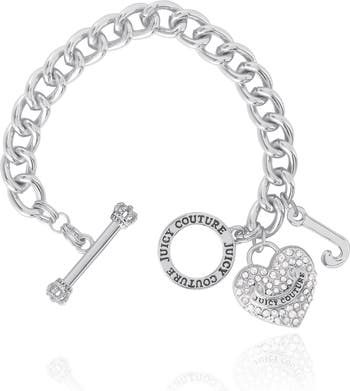 Toggle Bracelet with Crystal Heart Charm