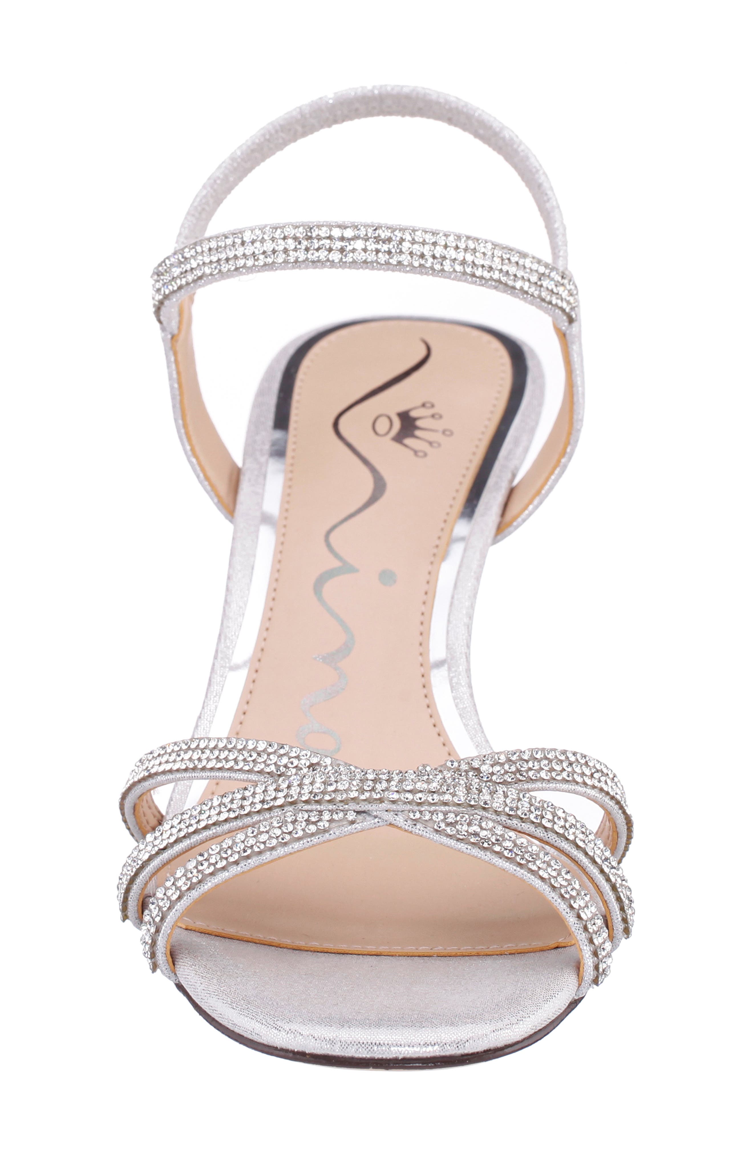 Nina Benarda Ankle Strap Sandal, Alternate, color, Silver