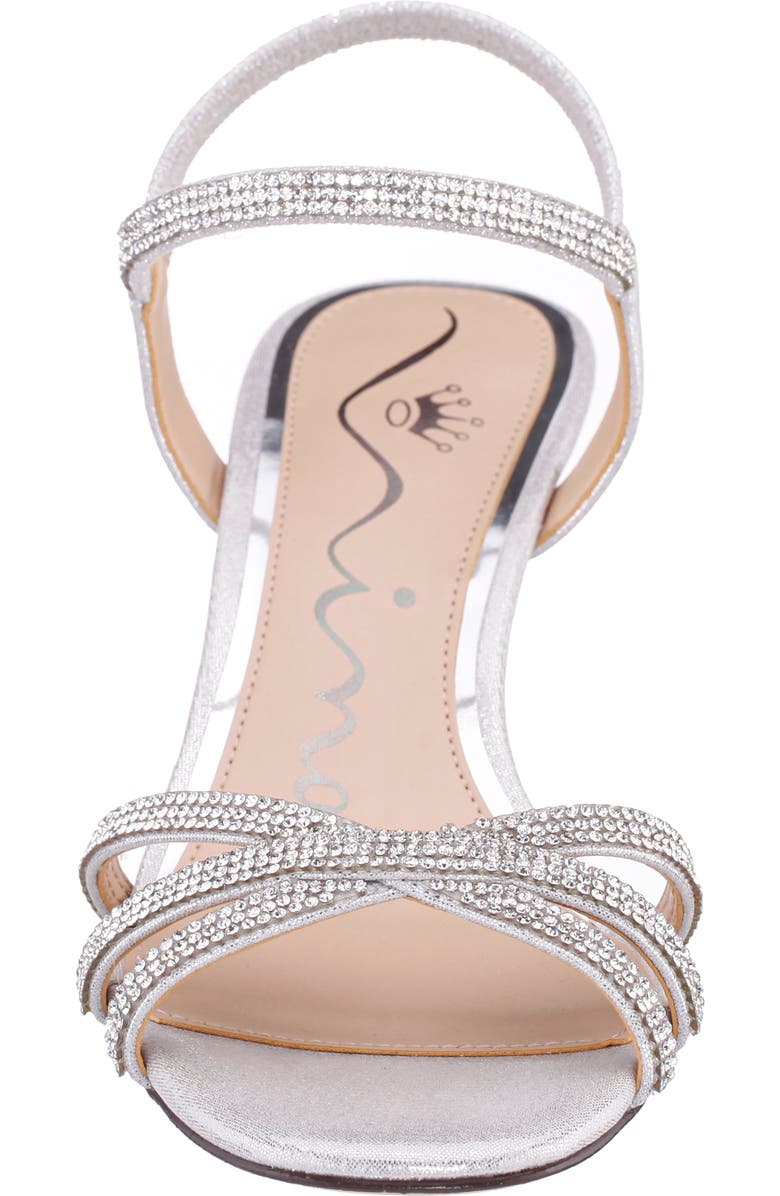 Nina Benarda Ankle Strap Sandal, Alternate, color, Silver