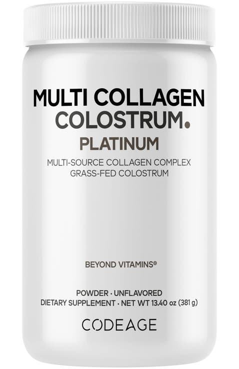 Multi Collagen Colostrum Powder Platinum, Grass-Fed, Bovine Colostrum, Lactoferrin