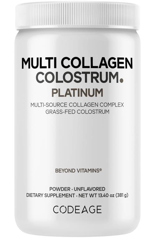 Codeage Multi Collagen Colostrum Powder Platinum, Grass-fed, Bovine Colostrum, Lactoferrin In White