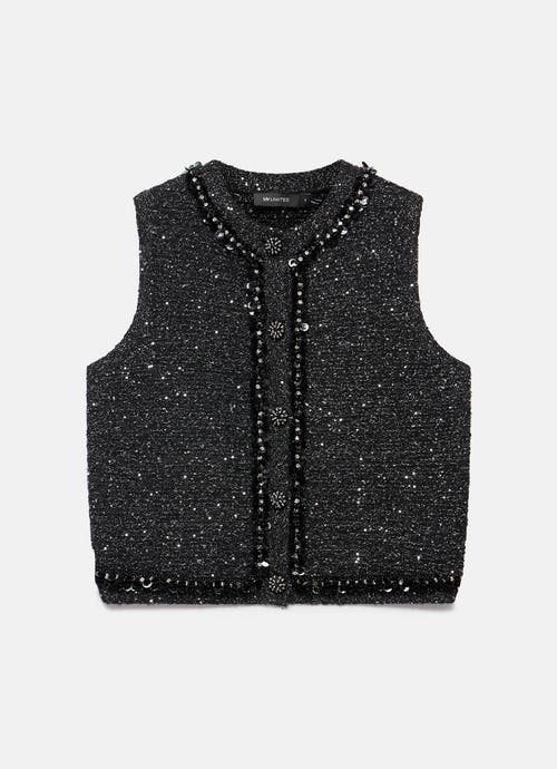 Mint Velvet Embellished Sleeveless Top In Black