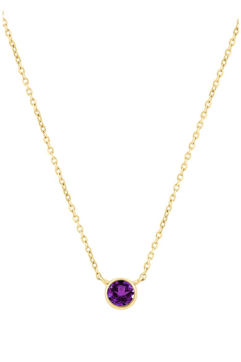 Goldtone Plated Amethyst Bezel Pendant Necklace, Main, color, PURPLE