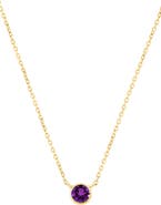 EFFY Goldtone Plated Amethyst Bezel Pendant Necklace