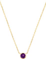 EFFY Goldtone Plated Amethyst Bezel Pendant Necklace