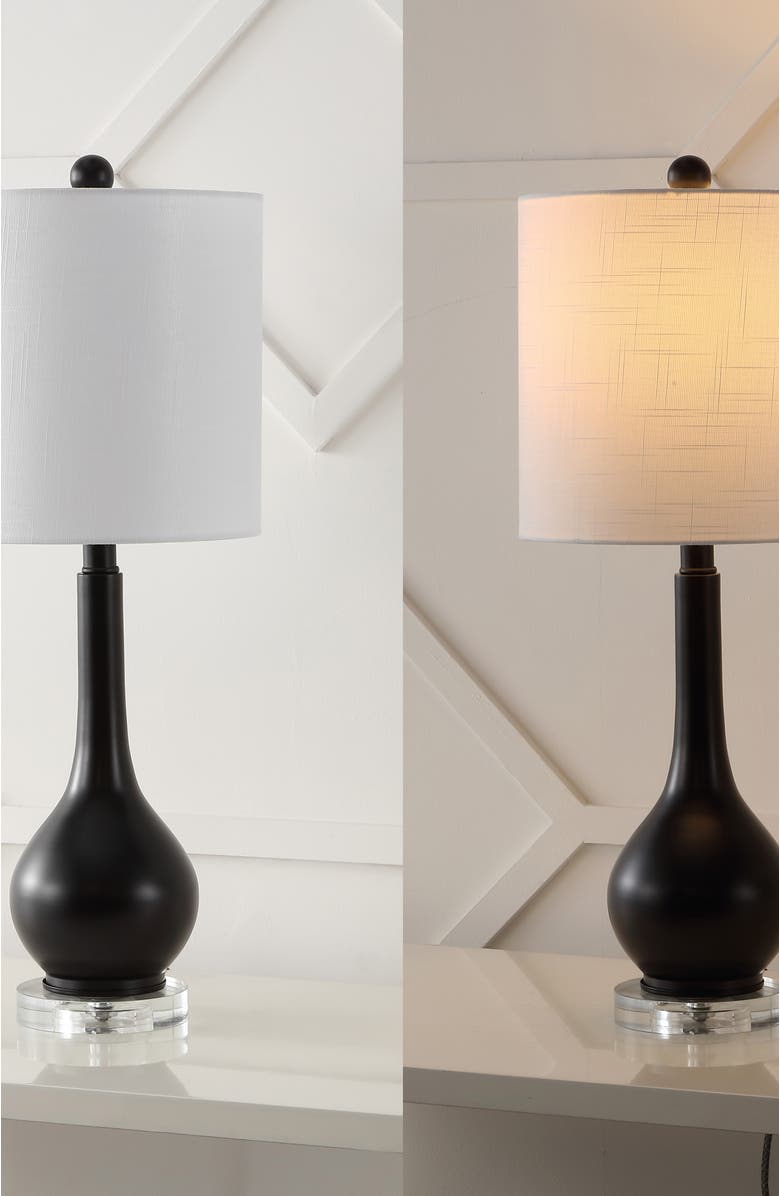 JONATHAN Y Dylan 25" Metal/Crystal Teardrop LED Table Lamp, Alternate, color, Oil Rubbed Bronze