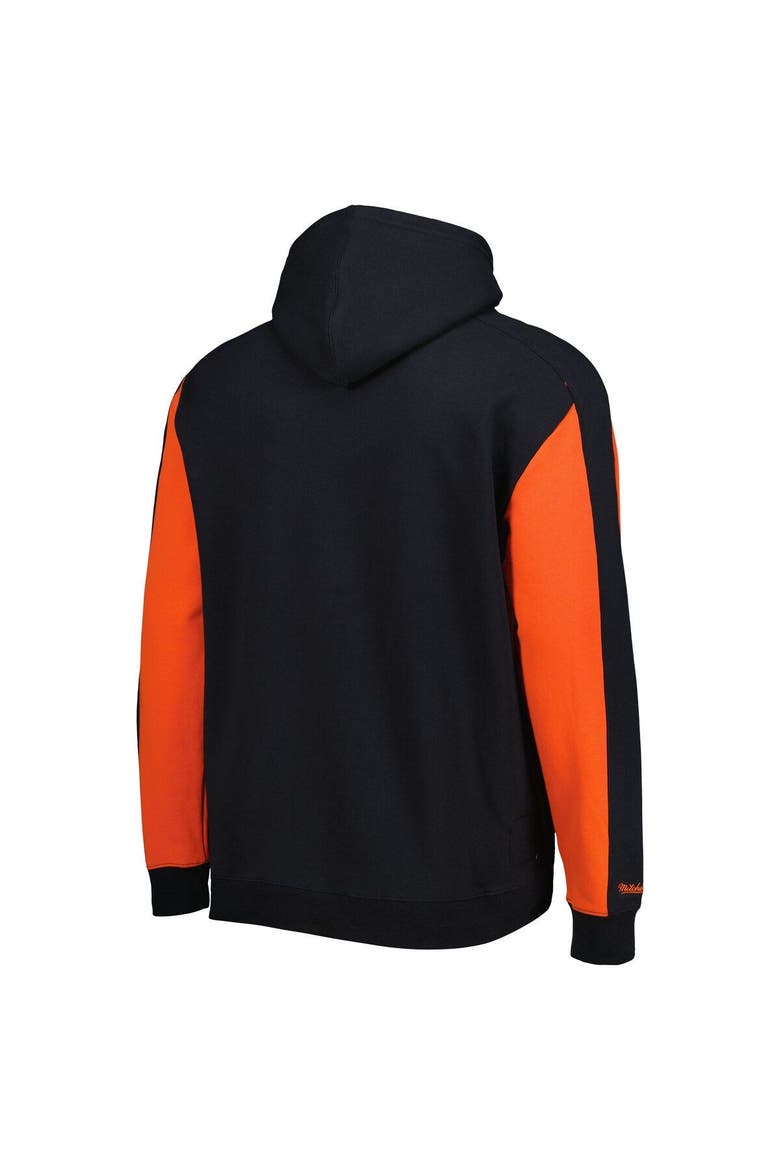 Men's Mitchell & Ness Black/Orange San Francisco Giants Colorblocked Fleece Pullover Hoodie, Alternate, color, Black