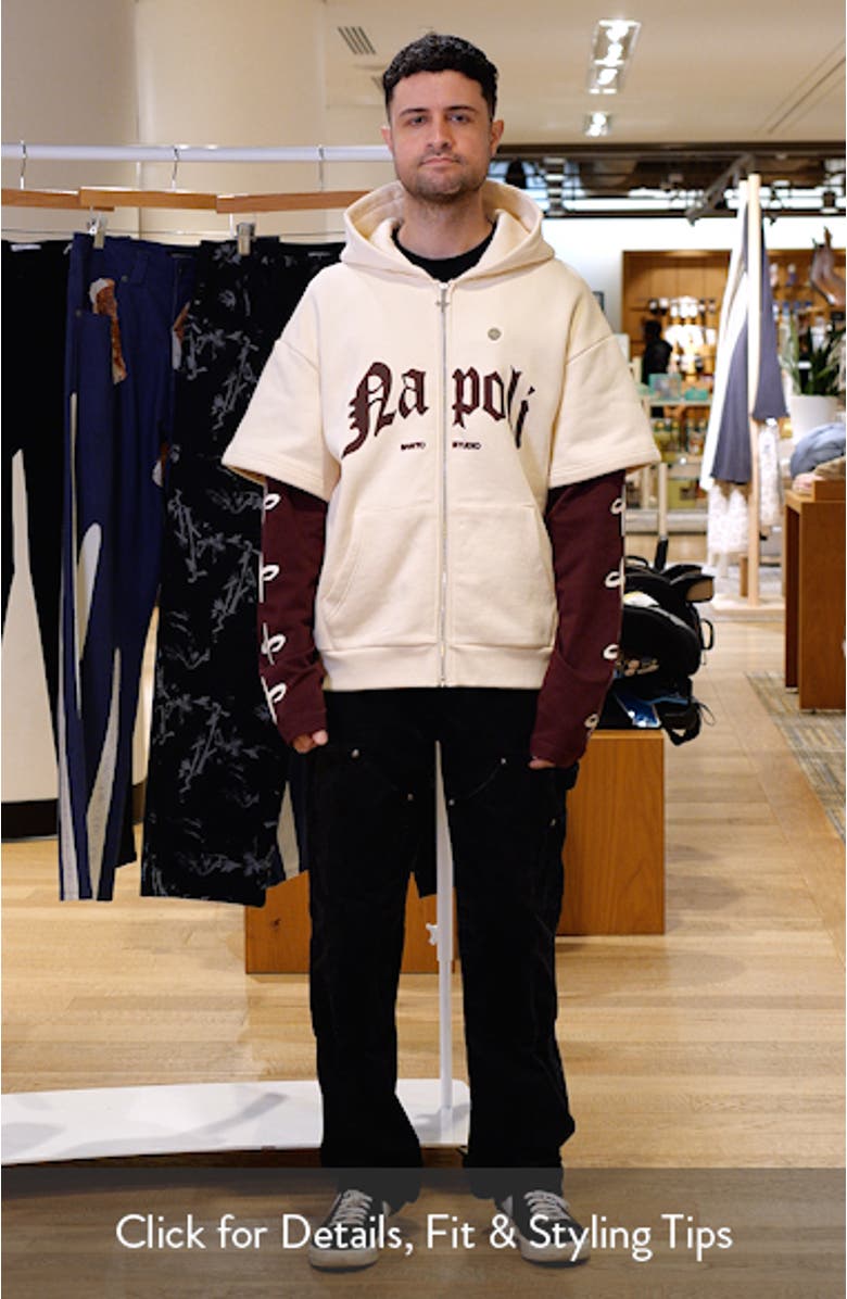 Napoli Fight Team Layered Zip Hoodie, sales video thumbnail