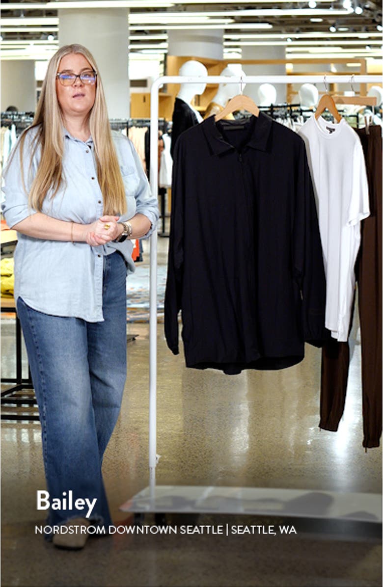 Oversize Stretch Nylon Zip Jacket, sales video thumbnail