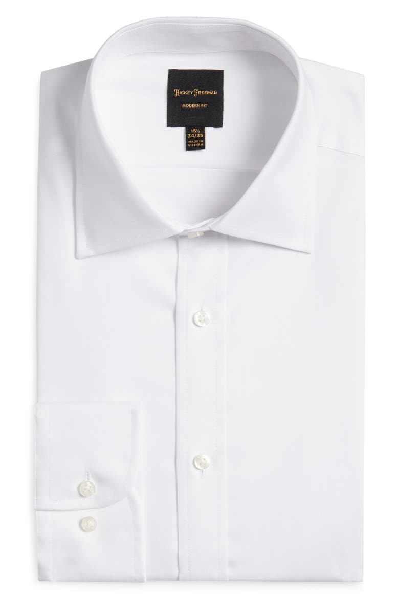 Modern Fit Pima Cotton Dress Shirt, Alternate, color, WHITE