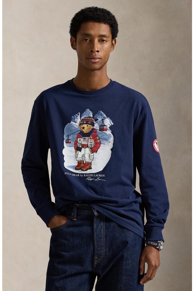 Team USA Polo Bear Graphic T-Shirt, Alternate, color, REFINED NAVY