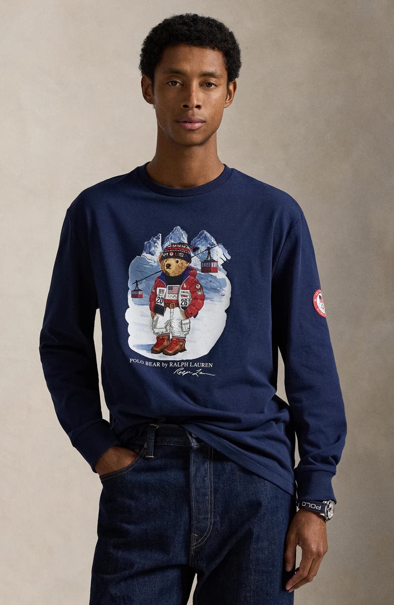 Polo Ralph Lauren Team USA Polo Bear Graphic T-Shirt, Alternate, color, Refined Navy