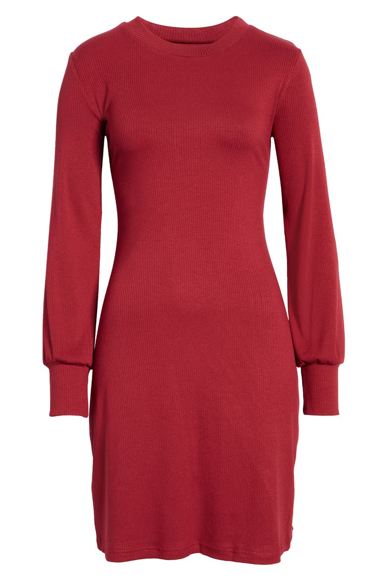 Sochi Long Sleeve Maternity Dress, Alternate, color, BURGUNDY
