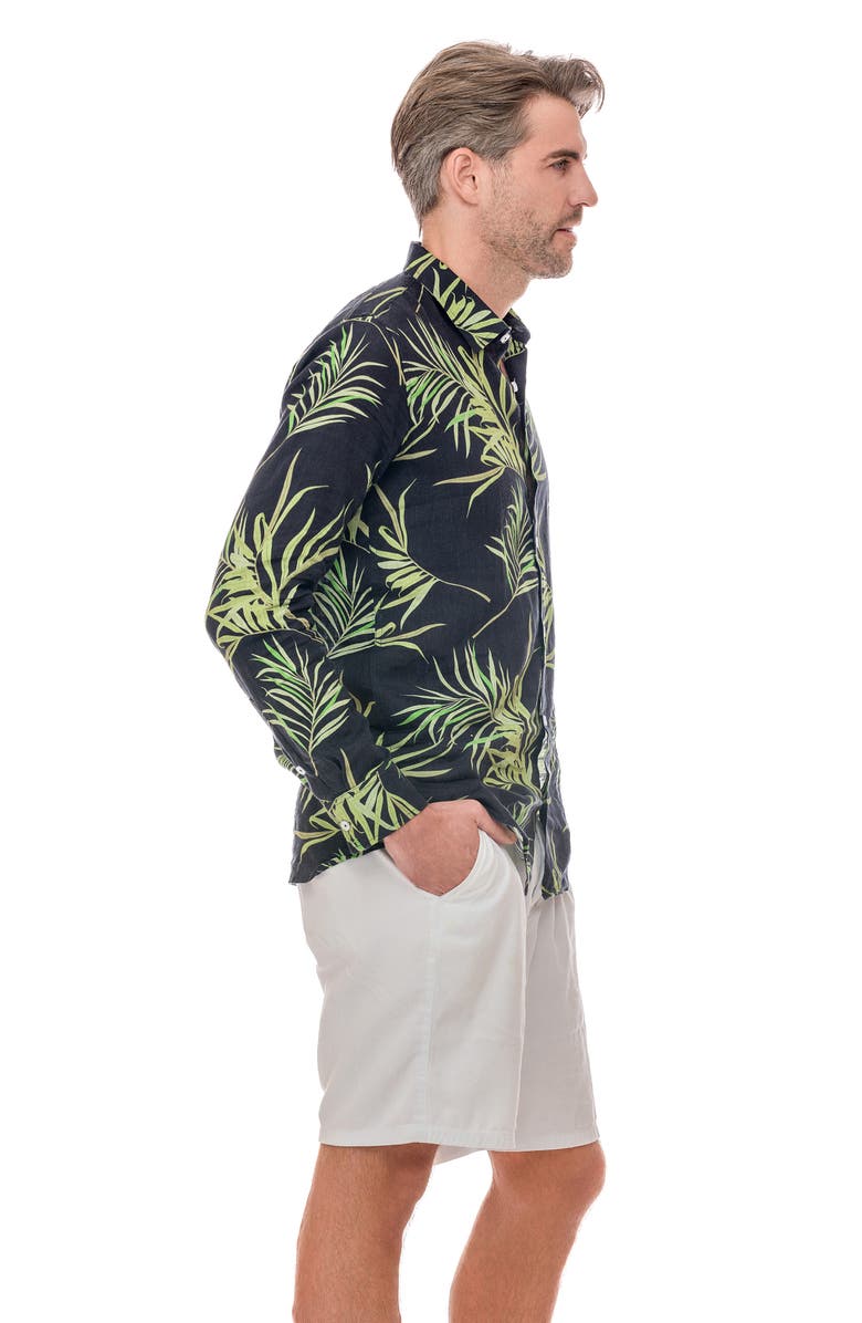 RANEES Linen Resort Button-Up Shirt, Alternate, color,