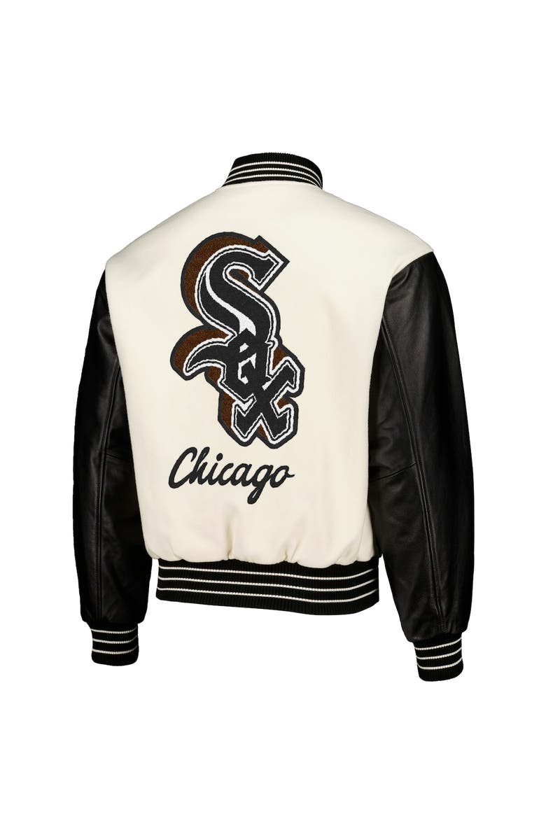 PLEASURES Men's PLEASURES White Chicago White Sox Full-Snap Varsity Jacket, Alternate, color,