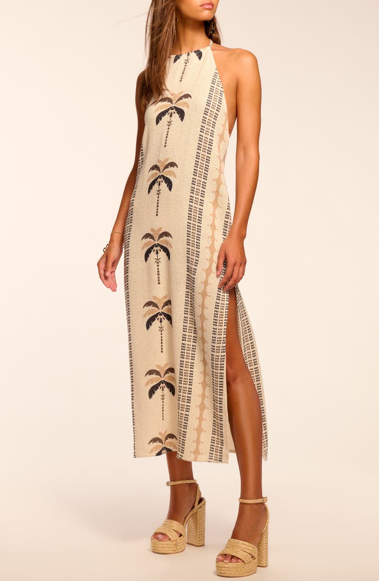 Ramy Brook Gardenia Print Cover-Up Maxi Dress, Main, color, Palm Print