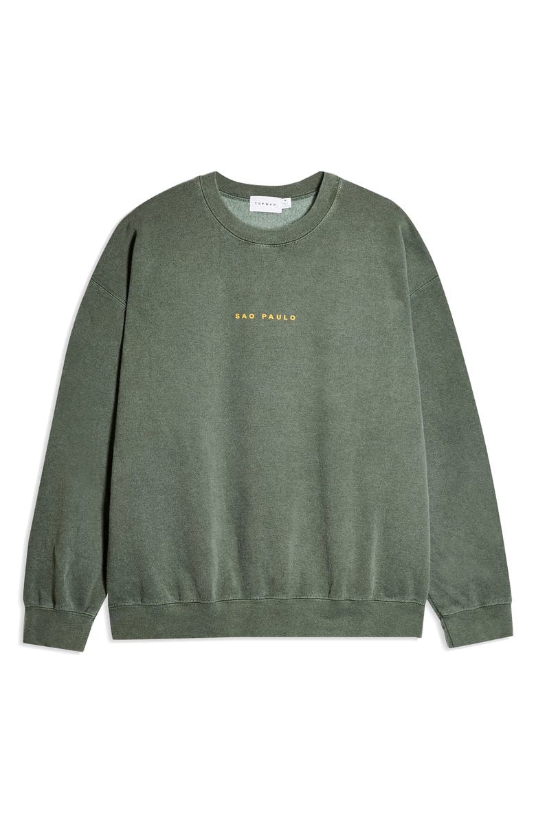Topman Sao Paulo Crewneck Sweatshirt, Alternate, color, 