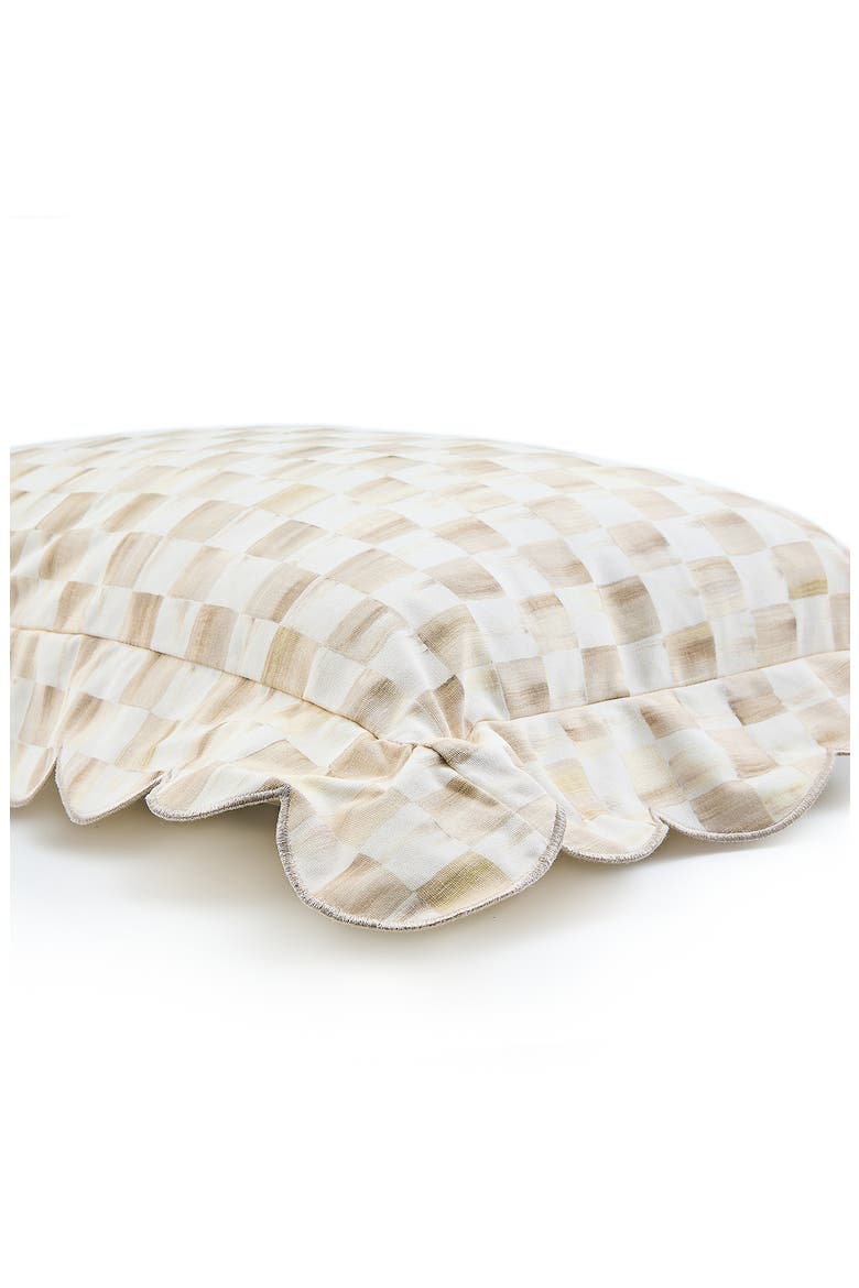 Check Reversible Scallop Lumbar Pillow, Alternate, color, MOCHA