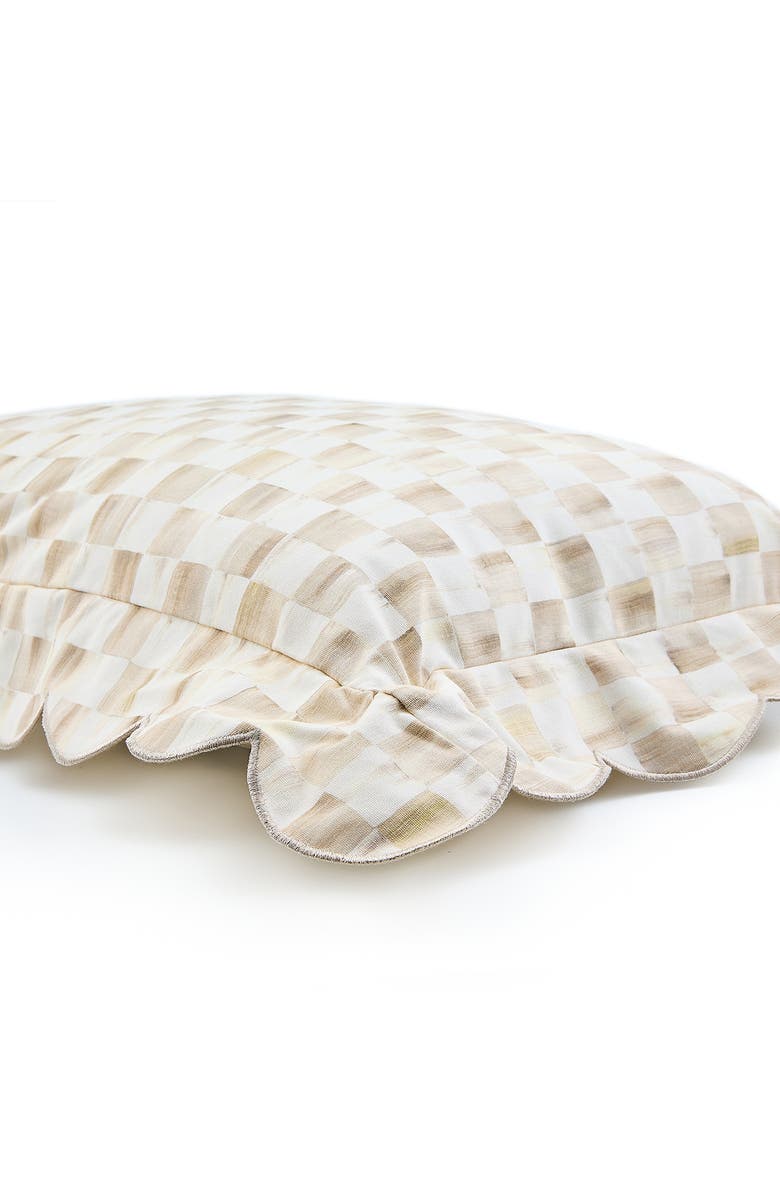 MACKENZIE CHILDS Check Reversible Scallop Lumbar Pillow, Alternate, color, Mocha