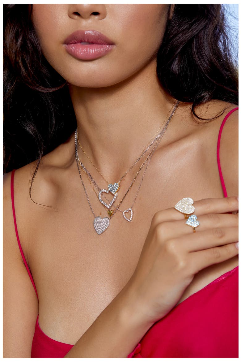 14K Gold Heart Pendant Necklace, Alternate, color, 14K YELLOW GOLD