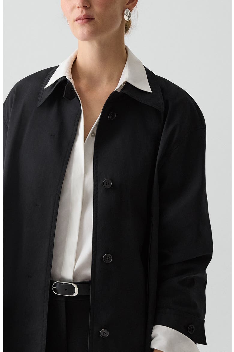 Sleek A-Line Trench Jacket, Main, color, BLACK - 001