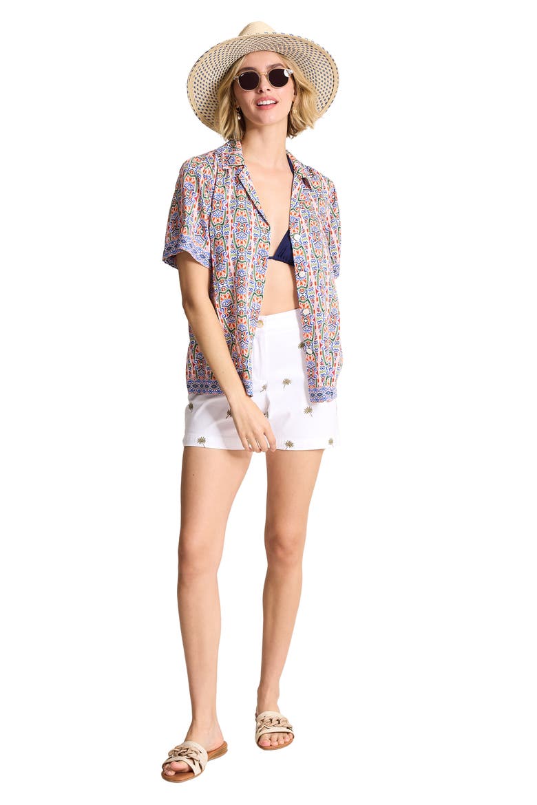 Mosaic Cove Camp Shirt, Alternate, color, PEACH BLOSSOM