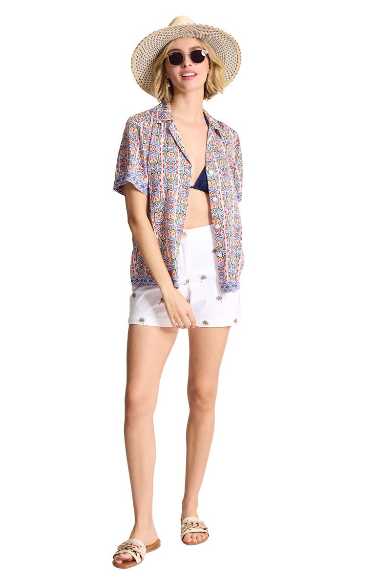 Tommy Bahama Mosaic Cove Camp Shirt, Alternate, color, Peach Blossom