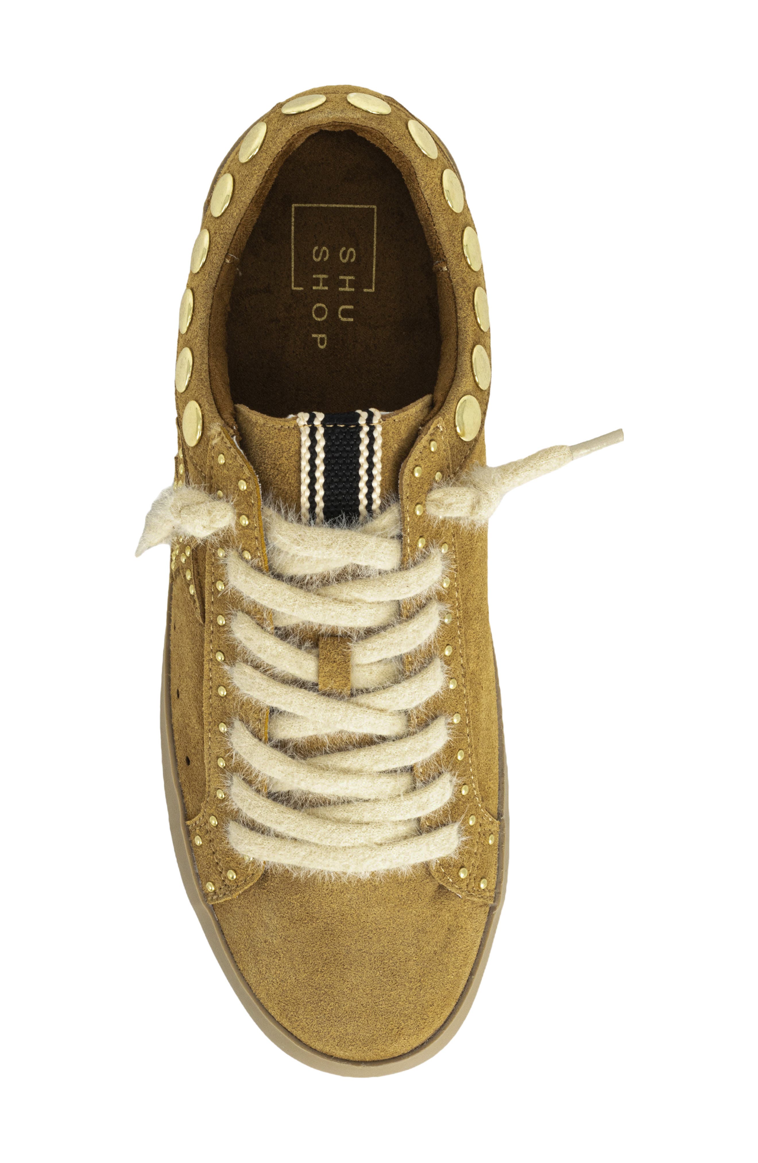 Pandora Studded Low Top Sneaker, Alternate, color, CAMEL SUEDE