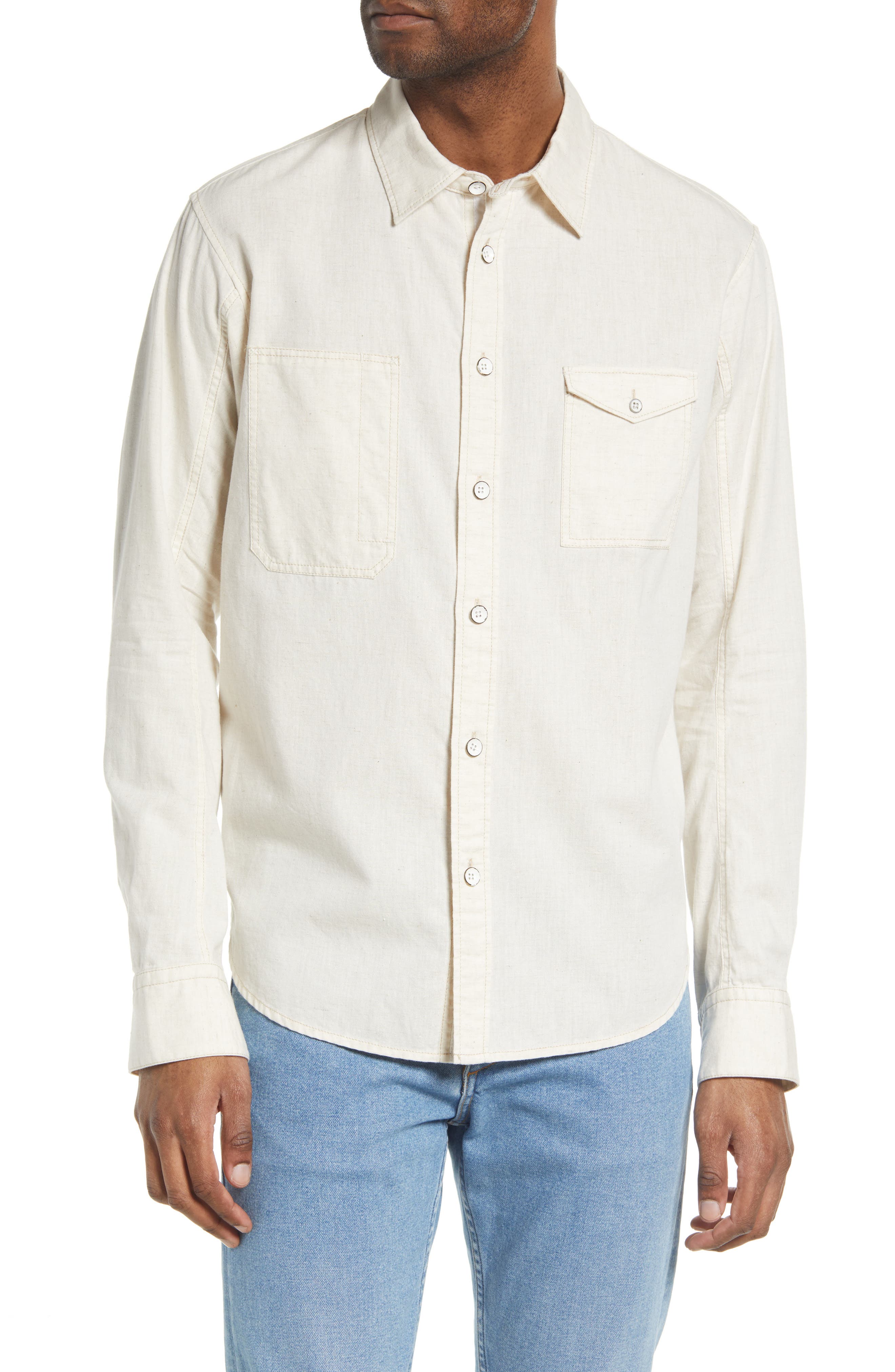 rag & bone Men's Engineered Linen Button-Up Shirt (Men) | Nordstromrack