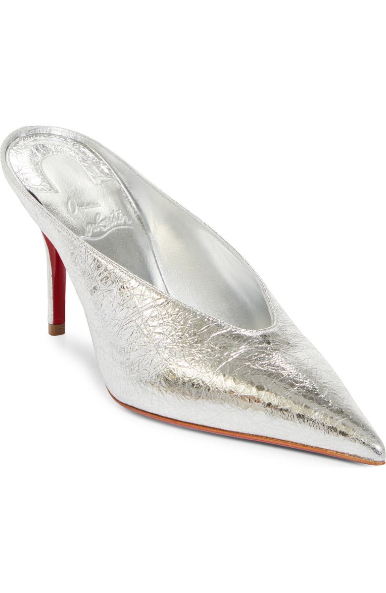 Christian Louboutin Miss Z Slimimule Pointed Toe Mule, Main, color, Silver/ Lin Silver