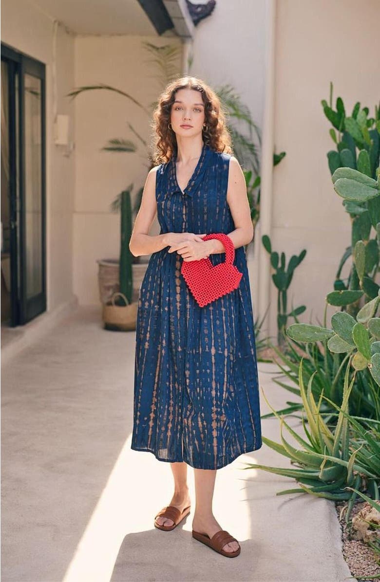 PINK HALEY Tina Midi Dress in Ocean Blue, Alternate, color, Blue