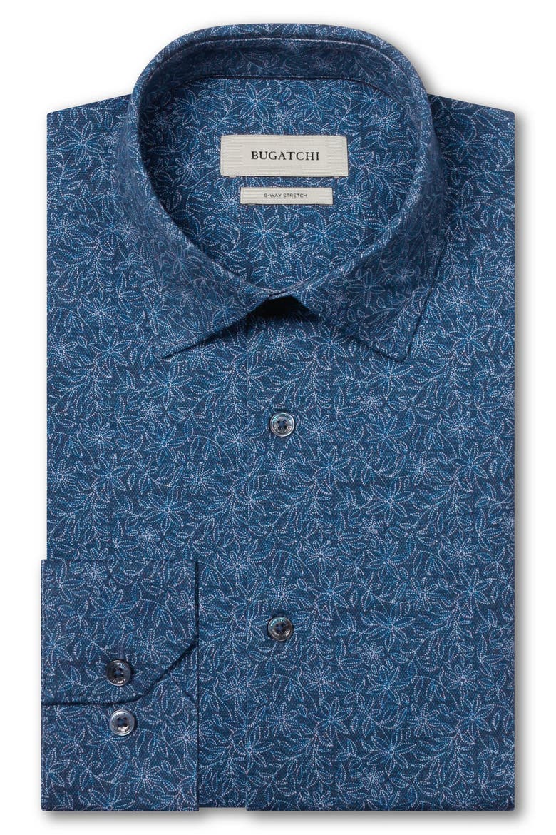 James OoohCotton® Flower Print Button-Up Shirt, Alternate, color, INDIGO