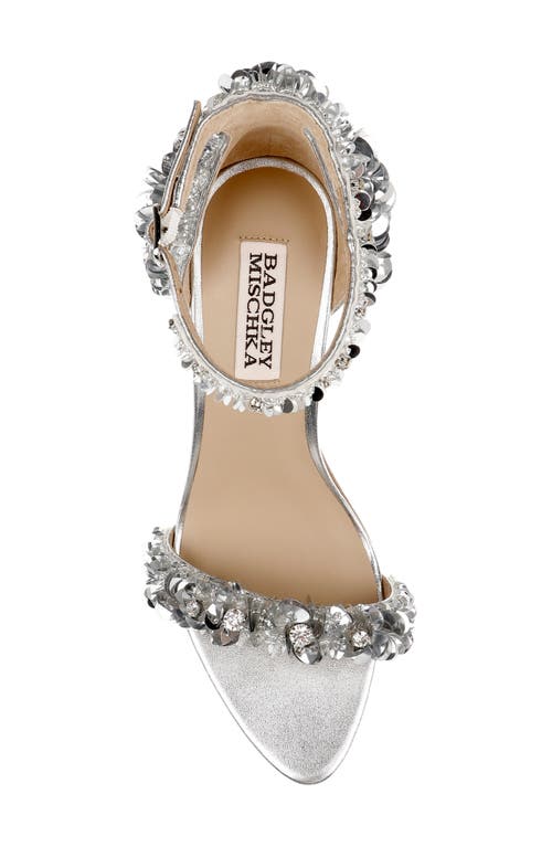 Badgley Mischka Collection Ankle Strap Sandal In Silver