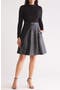 Mock Neck Knit & Faux Leather Twofer Dress