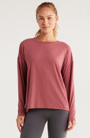 Zella Breathe Long Sleeve Split Back T-Shirt