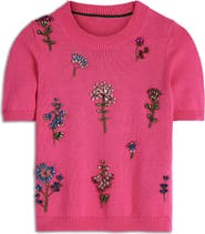 Boden Crystal Embellished Cotton Sweater